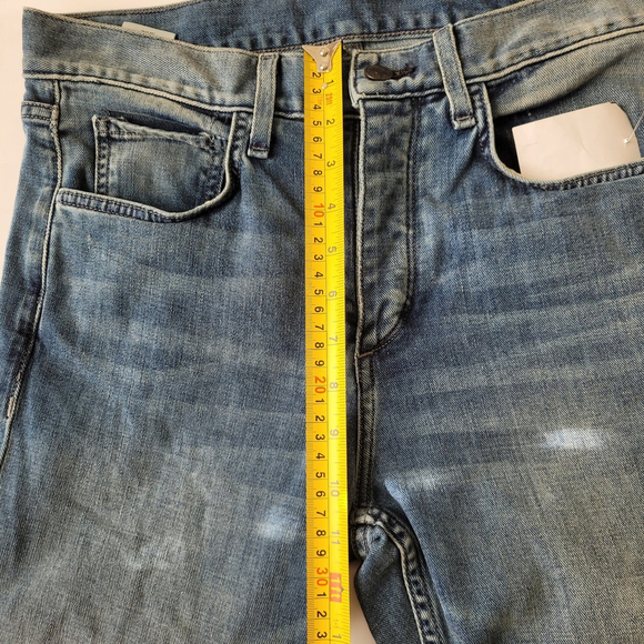 Rag & Bone Jeans Mens 30x32 Blue Denim Straight Fit 1 Skinny Button Fly 5 Pocket - Picture 7 of 13